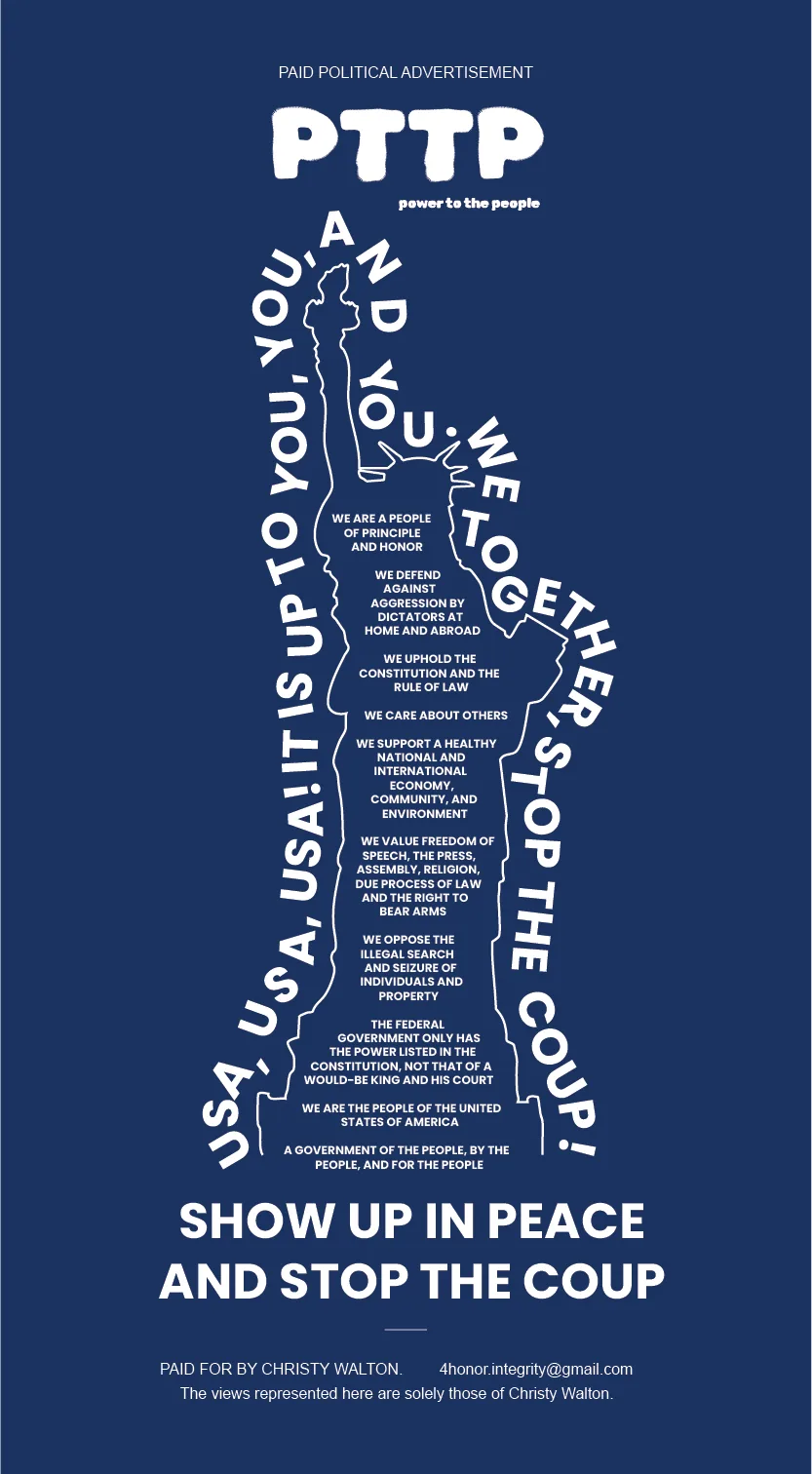 No Kings 4th Amendment campaign — newspaper placement